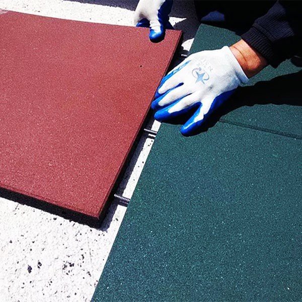 Rubber floor tiles outdoor